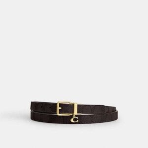 COACH |  Roller Buckle Reversible Belt In Signature Canvas With Charm, 18 Mm
